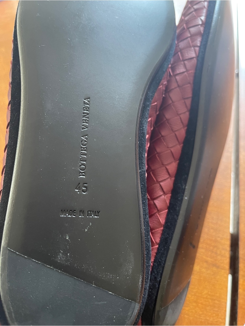 Bottega Veneta Men's Woven Leather Loafers — Wine/Burgundy - Picture 3 of 5
